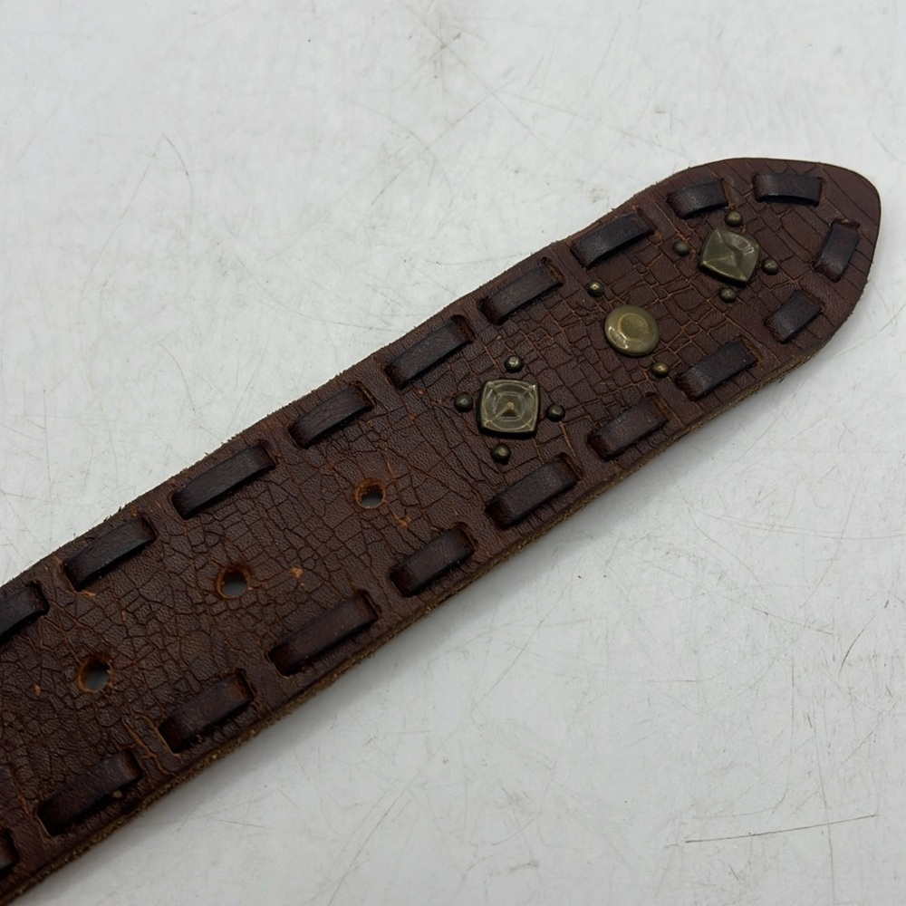 Lucky Brand Womens Belt Brown Leather Size XS Studded - Picture 5 of 9